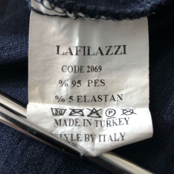 Lafilazzi Dress 40 Italian Styled Hearts Peter Pan Collar Puff Sleeves Sheath - Picture 12 of 13